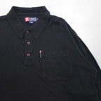 CHAPS RALPH LAUREN 長袖ポロシャツ ラガーシャツ XL ブラック コットン 胸ポケット