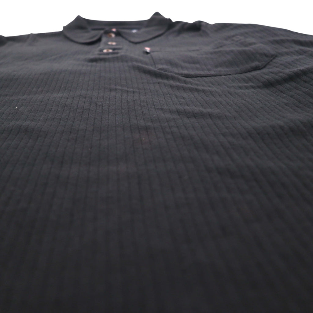 CHAPS RALPH LAUREN 長袖ポロシャツ ラガーシャツ XL ブラック コットン 胸ポケット
