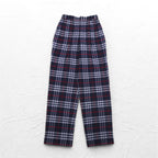 Burberrys Nova Check Tuck Easy Slacks Pants, Medium, Navy, Wool, Made in Japan