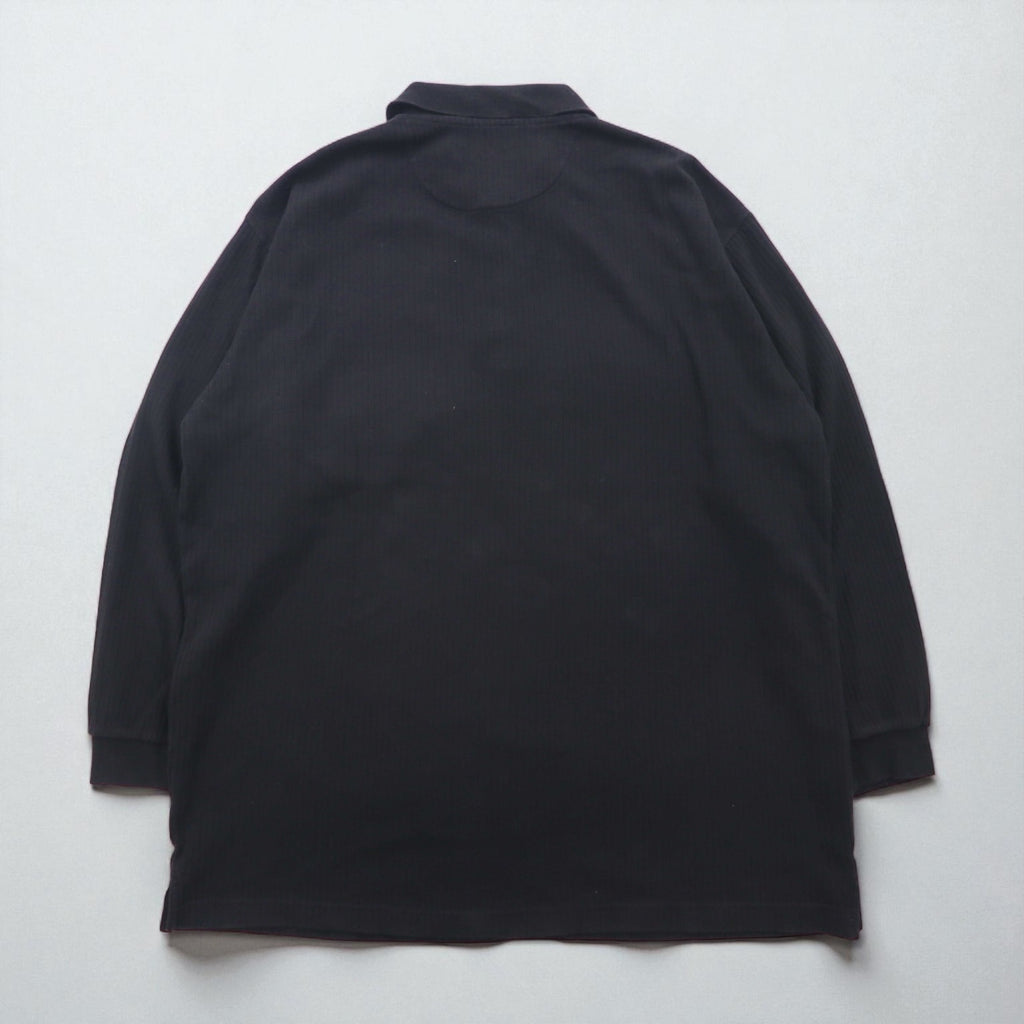 CHAPS RALPH LAUREN 長袖ポロシャツ ラガーシャツ XL ブラック コットン 胸ポケット