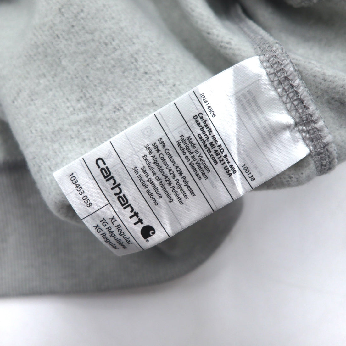 Carhartt Relaxed Fit Hoodie XL Grey Cotton Fleece Lining 103453 058 Force Delmont Graphic Hooded Unused