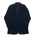 Vintage Pleated Sheer Cardigan Pleated Sheer Cardigan M Navy Polyester