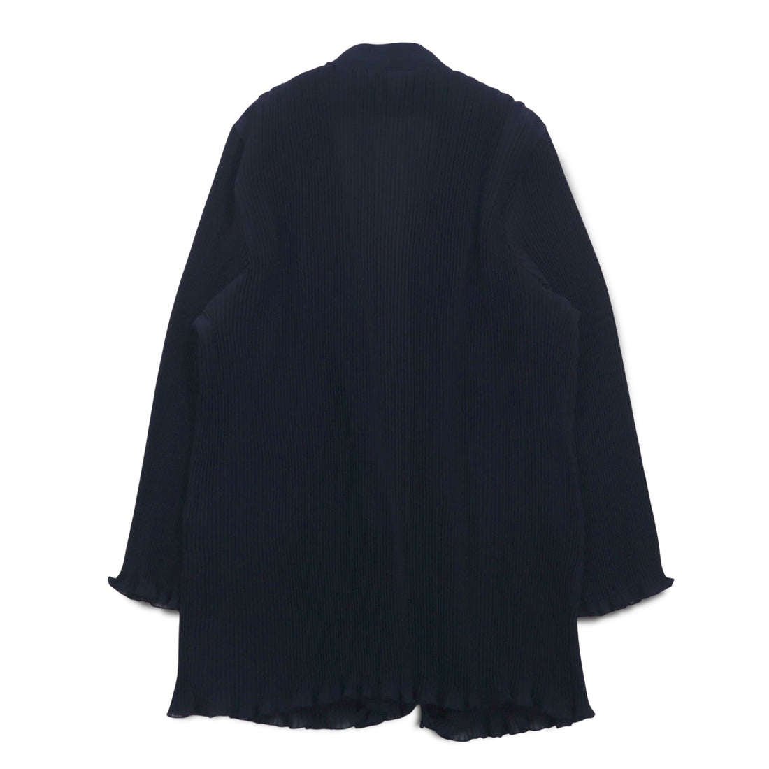 Vintage Pleated Sheer Cardigan Pleated Sheer Cardigan M Navy Polyester