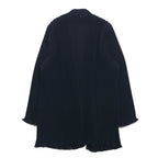 Vintage Pleated Sheer Cardigan Pleated Sheer Cardigan M Navy Polyester