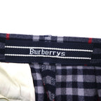 Burberrys Nova Check Tuck Easy Slacks Pants, Medium, Navy, Wool, Made in Japan