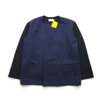 masterkey SONNY Collarless Jacket, Two-Tone Cardboard Knit, Size M, Navy and Black, MK22S-C-13, Made in Japan, Unused