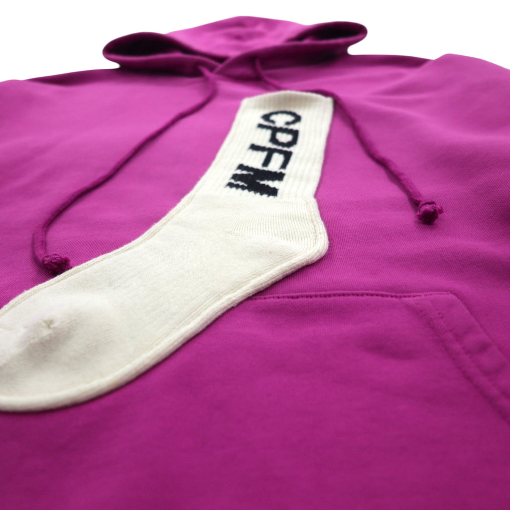 HUMAN MADE x CPFM Made in Japan SOCK HOODED PULLOVER Sock Hoodie, Size L, Purple, Cactus Plant Flea Market
