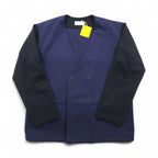 masterkey SONNY Collarless Jacket, Two-Tone Cardboard Knit, Size M, Navy and Black, MK22S-C-13, Made in Japan, Unused