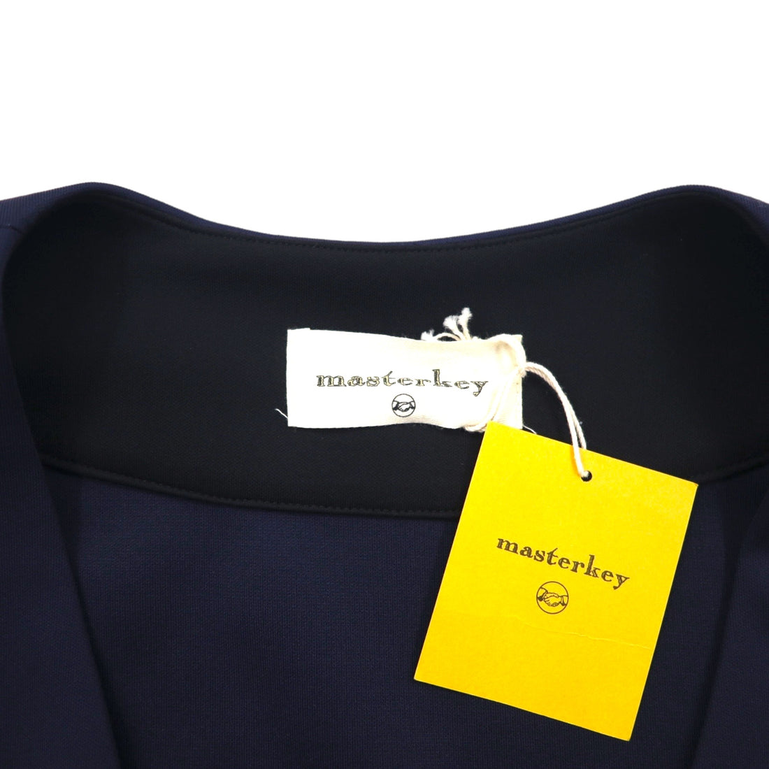 masterkey SONNY Collarless Jacket, Two-Tone Cardboard Knit, Size M, Navy and Black, MK22S-C-13, Made in Japan, Unused