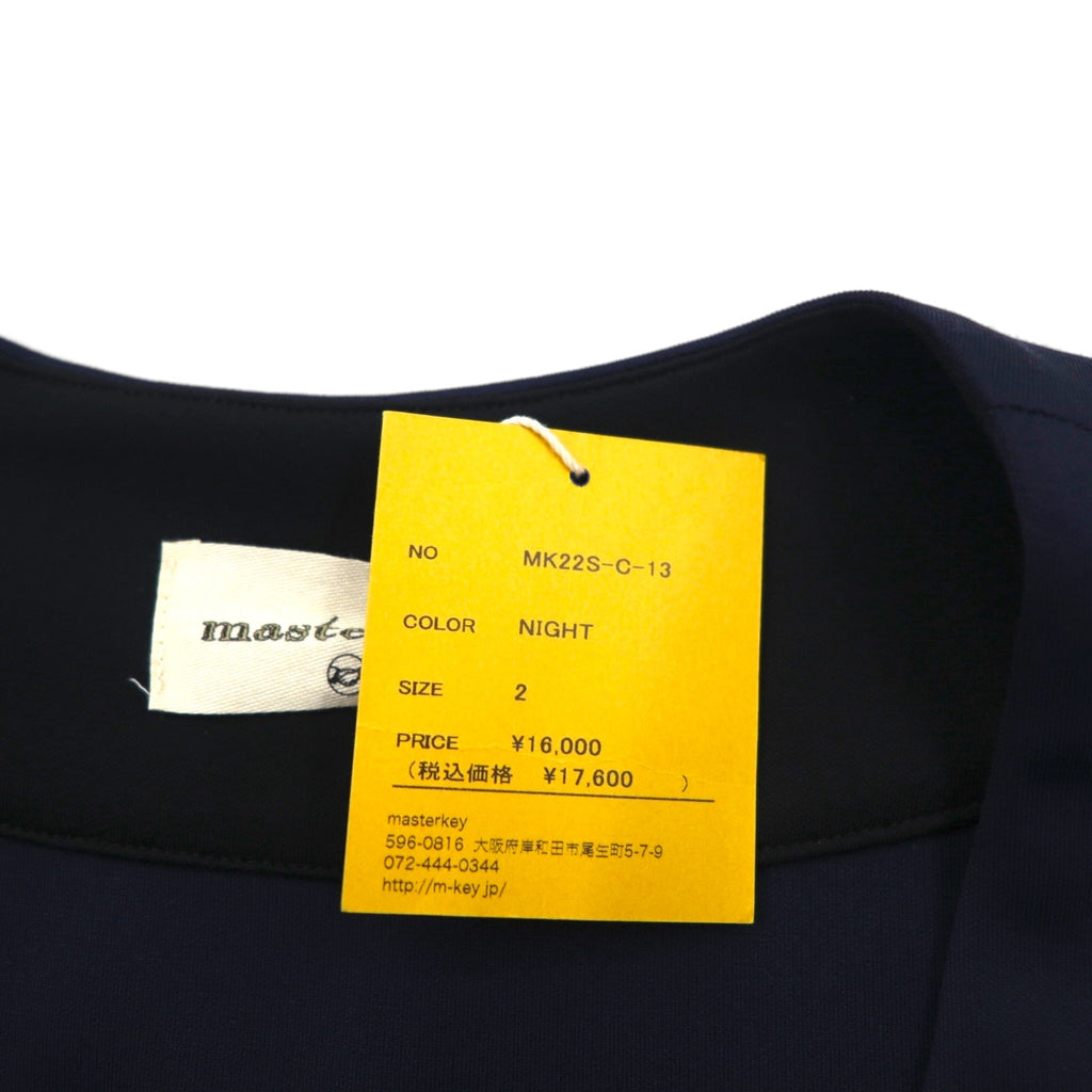 masterkey SONNY Collarless Jacket, Two-Tone Cardboard Knit, Size M, Navy and Black, MK22S-C-13, Made in Japan, Unused