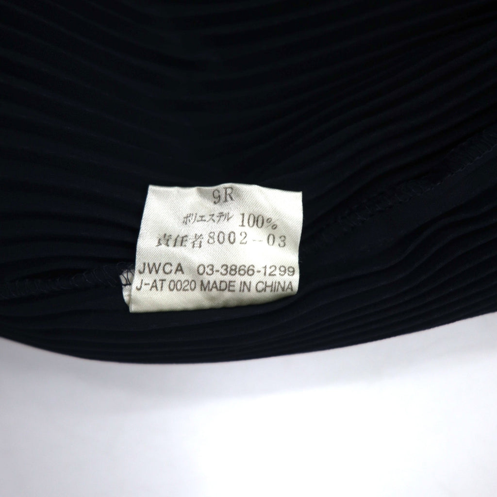 Vintage Pleated Sheer Cardigan Pleated Sheer Cardigan M Navy Polyester