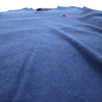 Polo Ralph Lauren 90s V-neck Pima cotton knit sweater, size M, blue, with small pony embroidery