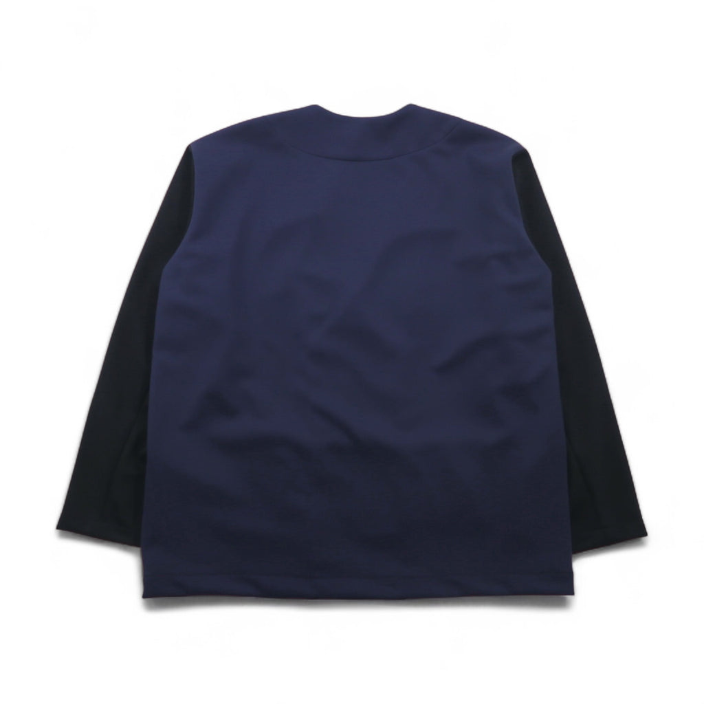 masterkey SONNY Collarless Jacket, Two-Tone Cardboard Knit, Size M, Navy and Black, MK22S-C-13, Made in Japan, Unused