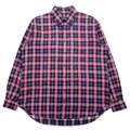 日本然リトテ-古着オンライン-BURBERRY ノバチェック ボタンダウンシャツ L ネイビー コットン ワンポイントロゴ 刺繍-BURBERRY Checked button-down Shirts L Navy Cotton One Point Logo Embroidery