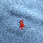 Polo Ralph Lauren 90s V-neck Pima cotton knit sweater, size M, blue, with small pony embroidery