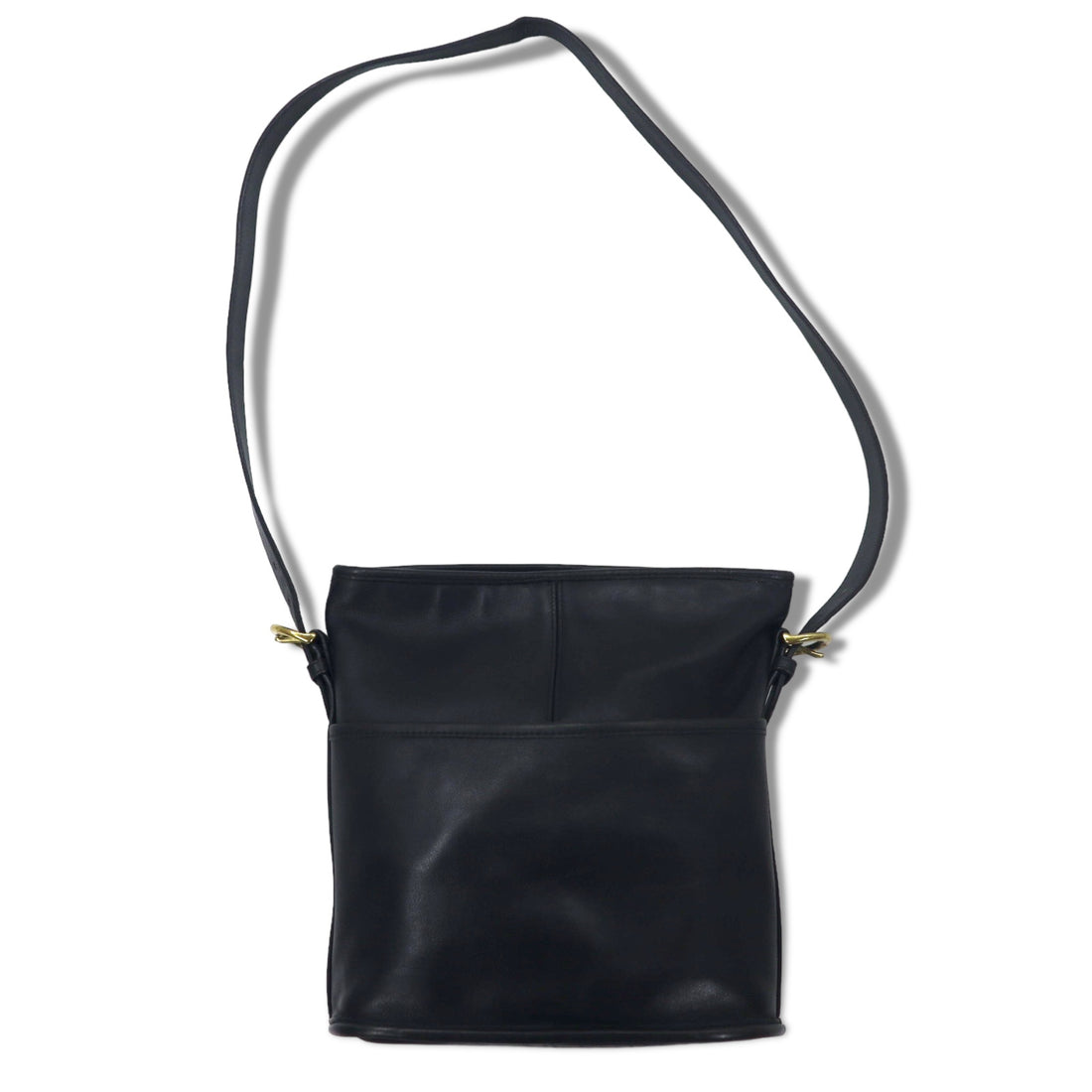 日本然リトテ-古着オンライン-COACH USA製 ショルダーバッグ ブラック グラブタン レザー 牛革 4153-COACH USA MADE Shoulder Bag Black Grabutan Leather Cowhide 4153