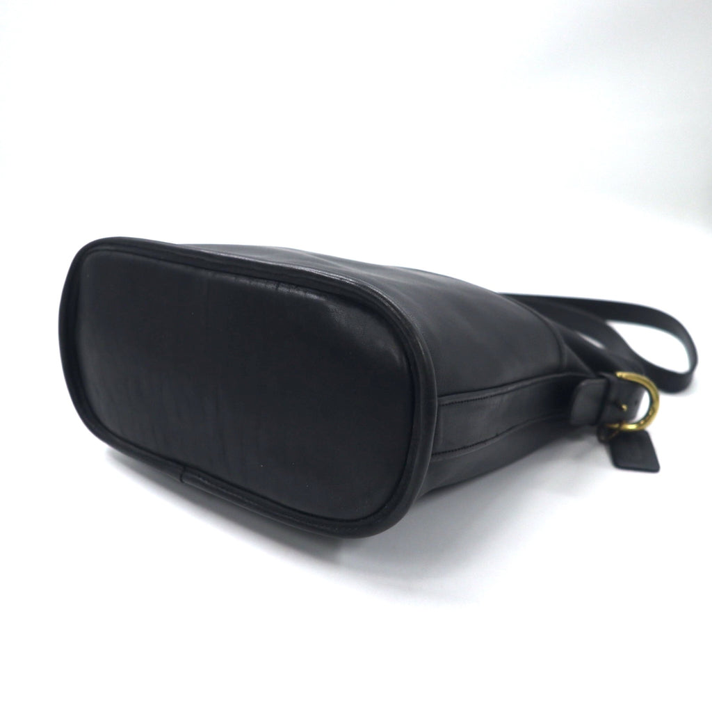 COACH USA shoulder bag black glove tanned leather cowhide 4153