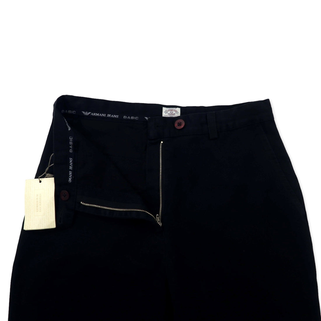 ARMANI JEANS Made in Italy Tapered Pants 44 Black Cotton 05P29CM PANTALONE Unused