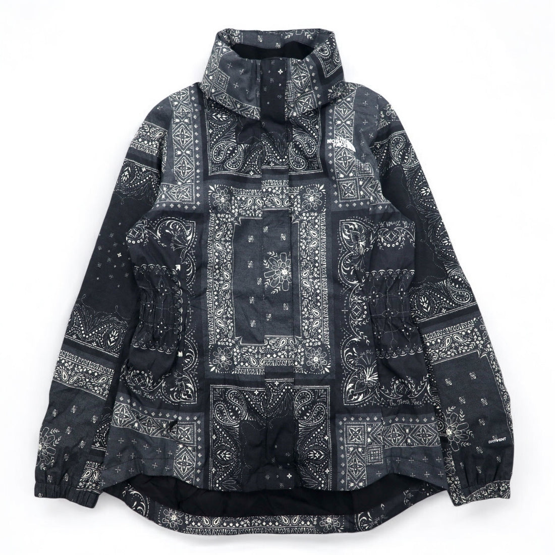 THE NORTH FACE RESOLVE PARKA II Mountain Parka M Black Bandana Paisley Pattern Polyester DRYVENT Waterproof US Standard