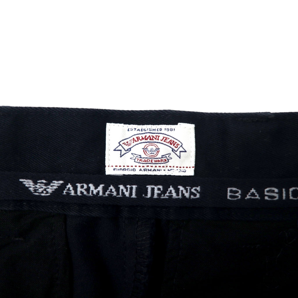 ARMANI JEANS Made in Italy Tapered Pants 44 Black Cotton 05P29CM PANTALONE Unused