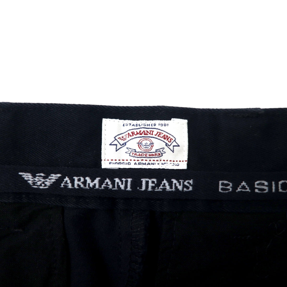 ARMANI JEANS Made in Italy Tapered Pants 44 Black Cotton 05P29CM PANTALONE Unused