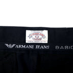 ARMANI JEANS Made in Italy Tapered Pants 44 Black Cotton 05P29CM PANTALONE Unused