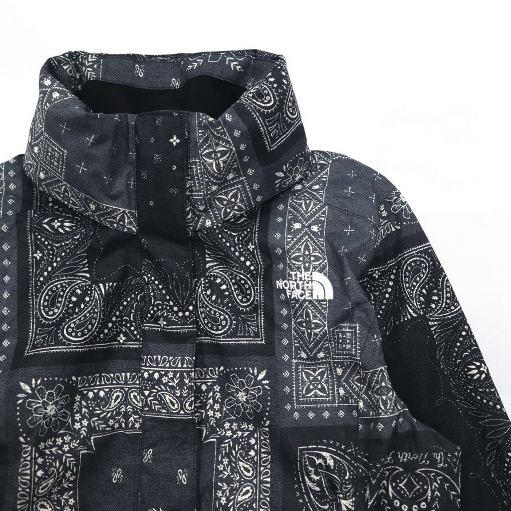 THE NORTH FACE RESOLVE PARKA II Mountain Parka M Black Bandana Paisley Pattern Polyester DRYVENT Waterproof US Standard