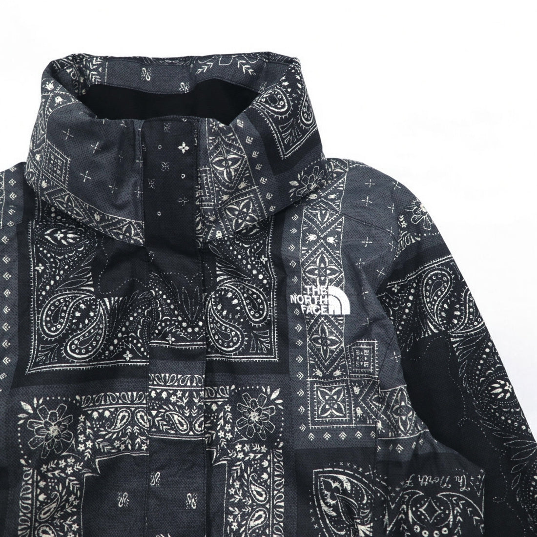 THE NORTH FACE RESOLVE PARKA II Mountain Parka M Black Bandana Paisley Pattern Polyester DRYVENT Waterproof US Standard