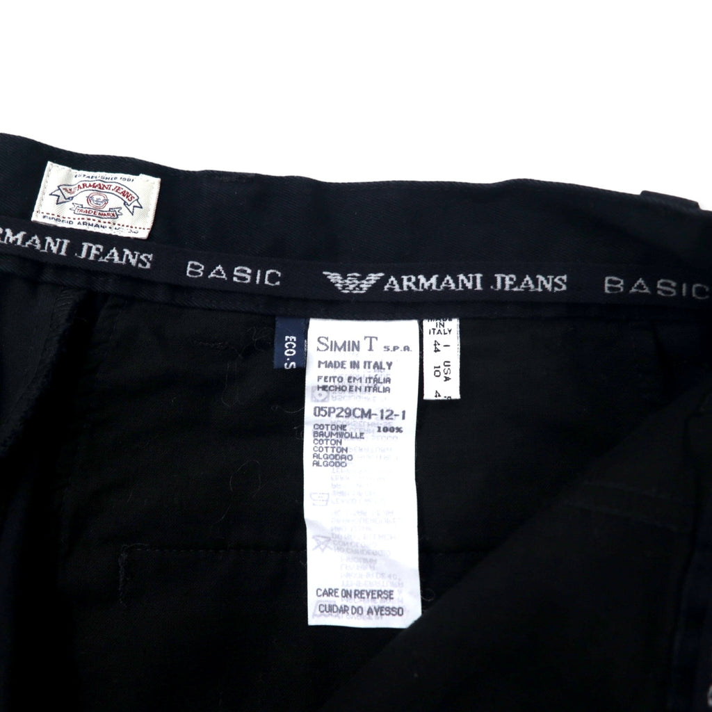 ARMANI JEANS Made in Italy Tapered Pants 44 Black Cotton 05P29CM PANTALONE Unused