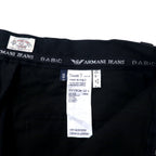 ARMANI JEANS Made in Italy Tapered Pants 44 Black Cotton 05P29CM PANTALONE Unused