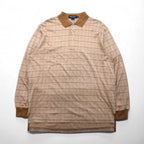 POLO GOLF RALPH LAUREN Long Sleeve Polo Shirt, Rugby Shirt, XL, Beige Check