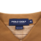 POLO GOLF RALPH LAUREN Long Sleeve Polo Shirt, Rugby Shirt, XL, Beige Check