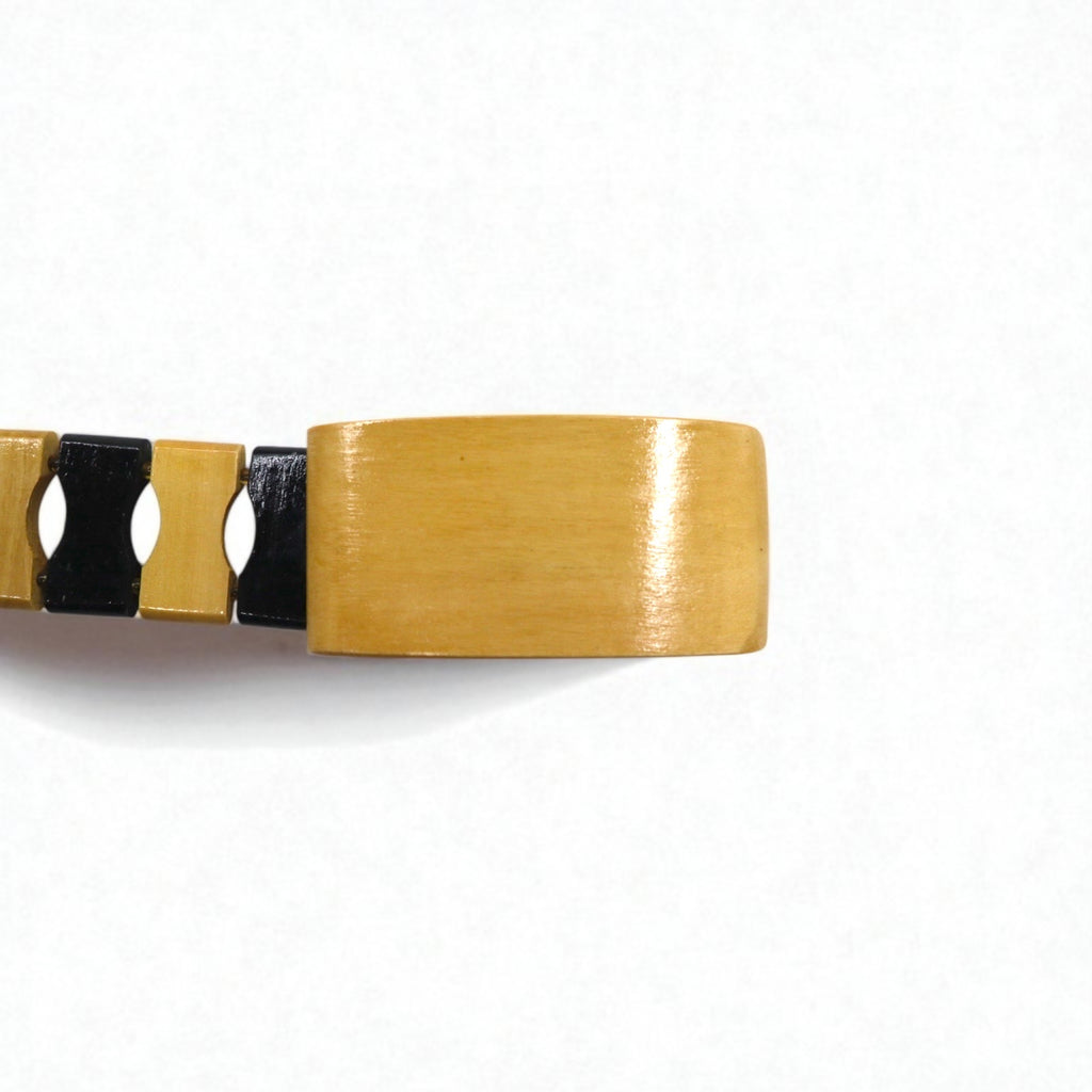 GAIJIN MADE (Hollywood Ranch Market) Wood Belt, Beige and Black
