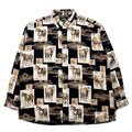 日本然リトテ-古着オンライン-RED HEAD アニマル 総柄 ボタンダウンシャツ XL ブラック コットン 馬-RED HEAD Animal patterned button-down Shirts XL Black Cotton Horse