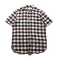 Barbour 半袖 ボタンダウンシャツ M ブラウン チェック コットン MSH5151BE11 ポルトガル製