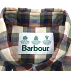 Barbour 半袖 ボタンダウンシャツ M ブラウン チェック コットン MSH5151BE11 ポルトガル製