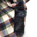 Barbour 半袖 ボタンダウンシャツ M ブラウン チェック コットン MSH5151BE11 ポルトガル製