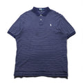Polo by Ralph Lauren 90s Striped Polo Shirt, XL, Navy Cotton, Small Pony Embroidery