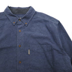 Woolrich ボタンダウン フランネルシャツ XL ネイビー 胸ポケット MIDNIGHT BLUE HEATHER 6433