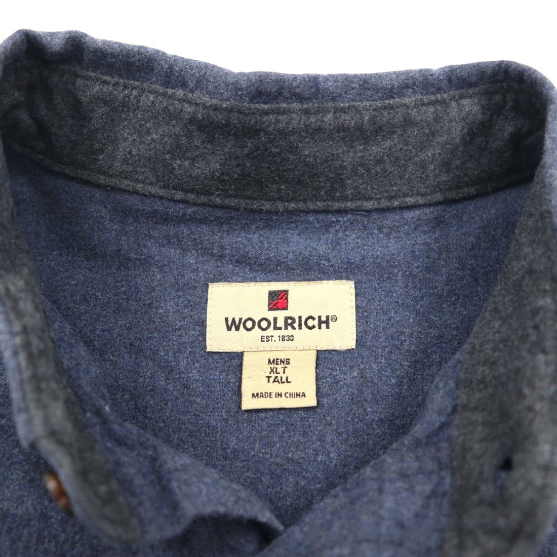 Woolrich ボタンダウン フランネルシャツ XL ネイビー 胸ポケット MIDNIGHT BLUE HEATHER 6433