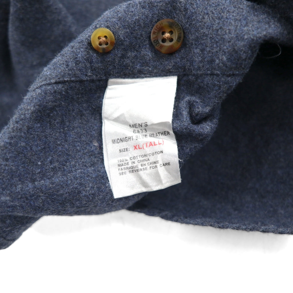 Woolrich ボタンダウン フランネルシャツ XL ネイビー 胸ポケット MIDNIGHT BLUE HEATHER 6433