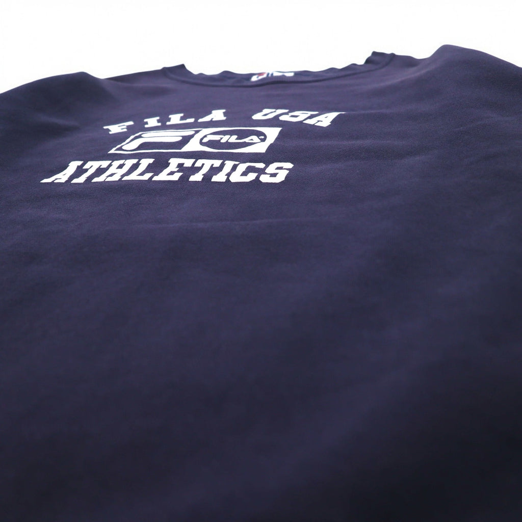 FILA Made in Canada 90s College Logo Sweatshirt L Navy Cotton Print