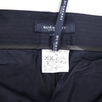 BURBERRY スラックスパンツ M ネイビー ストライプ ウール 日本製