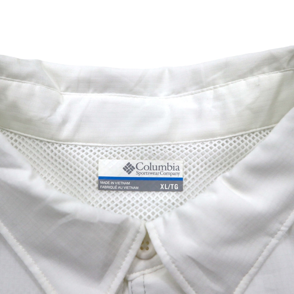 Columbia PFG オムニシェード OMMI-SHADE フィッシングシャツ XL ホワイト ポリエステル FM7024