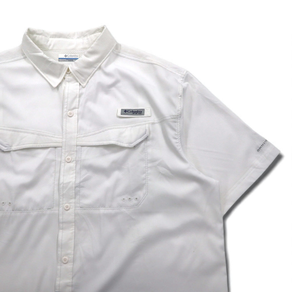Columbia PFG オムニシェード OMMI-SHADE フィッシングシャツ XL ホワイト ポリエステル FM7024