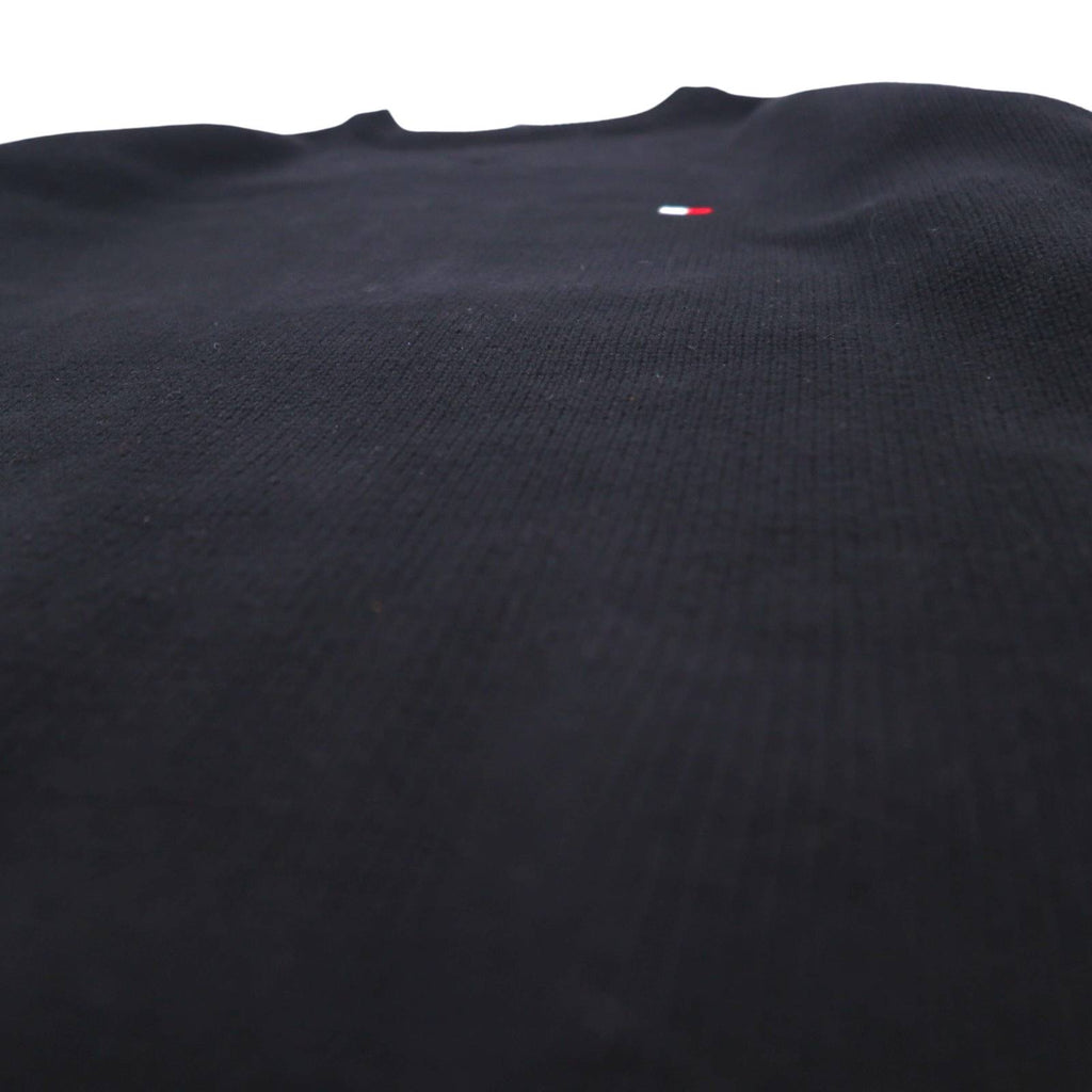 TOMMY HILFIGER 90s Crew Neck Cotton Knit Sweater XL Black