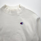 Champion リバースウィーブ REVERSE WEAVE ハイネック クロップド スウェット トレーナー XL ホワイト 青単タグ 復刻 短丈