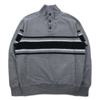 CHAPS ハーフボタン スウェット M グレー コットン サイドポケット