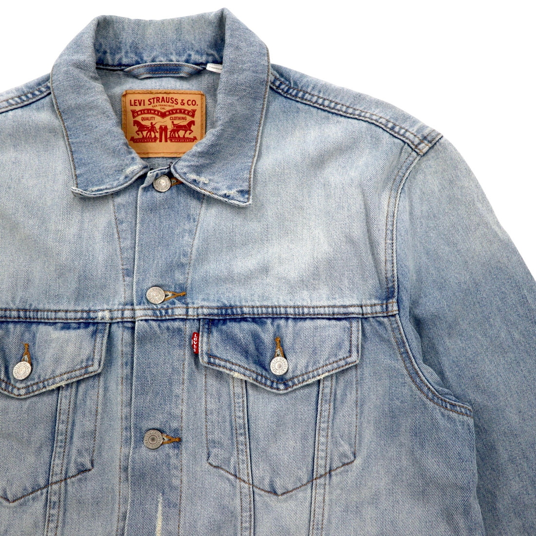 Levi's Denim Jacket, G-Jean, XL, Blue, Ice Wash, Cotton, 47024-0010, Made in Colombia