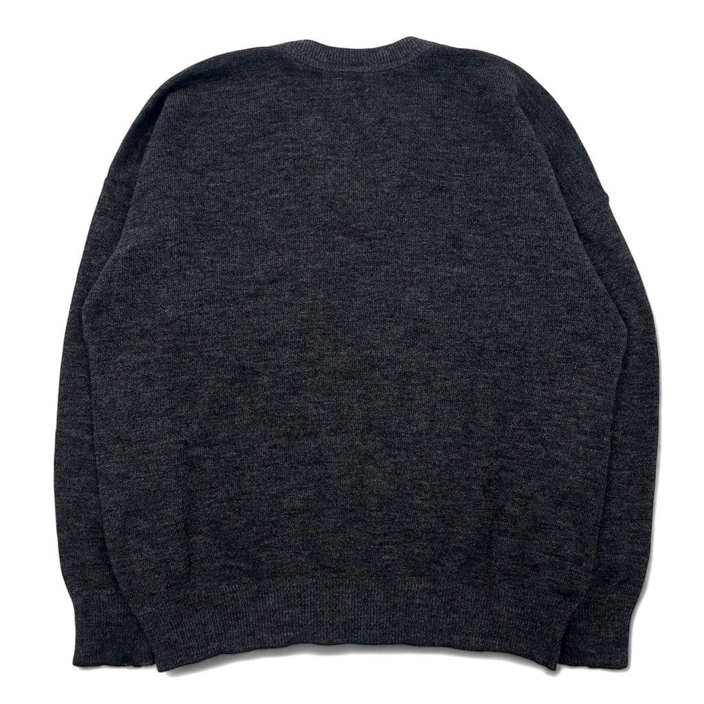 CHEMISE LACOSTE Made in France 80s French Lacoste V-neck knit sweater L Gray Wool Acrylic LOISIRS One-point logo